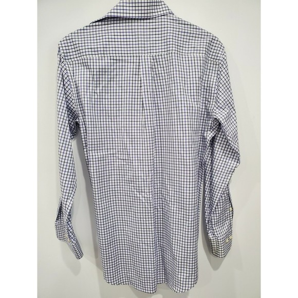 Peter Millar Button Up Shirt Mens Medium Purple Plaid Long Sleeve Nanoluxe - Picture 4 of 5